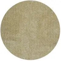 Photo of Round Polyester Yellow Heather Area Rug
