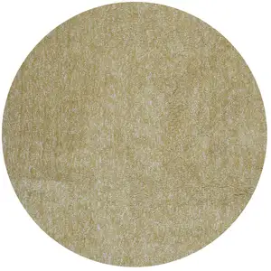 Photo of Round  Polyester Yellow Heather Area Rug
