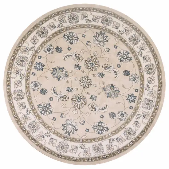 Round  Polypropylene Beige or  Ivory  Area Rug Photo 1