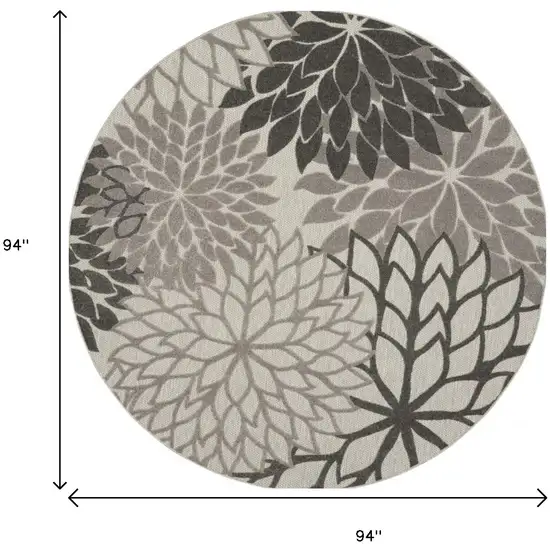 8' Gray Round Indoor Outdoor Area Rug Photo 9