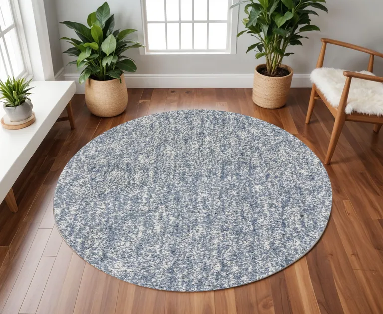 Round Slate Heather Plain Indoor Area Rug Photo 4
