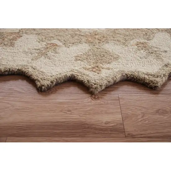 Tan Retro Modern Medallion Area Rug Photo 9