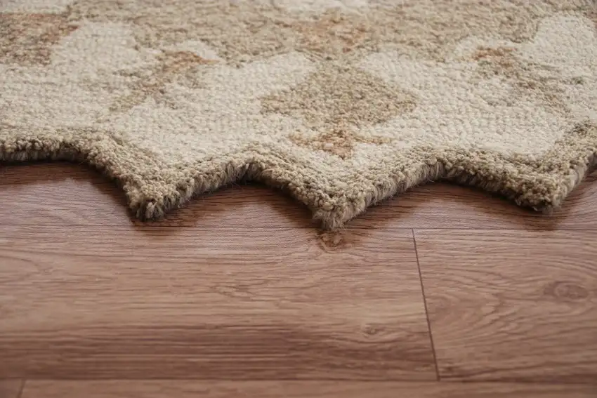 Tan Retro Modern Medallion Area Rug Photo 9