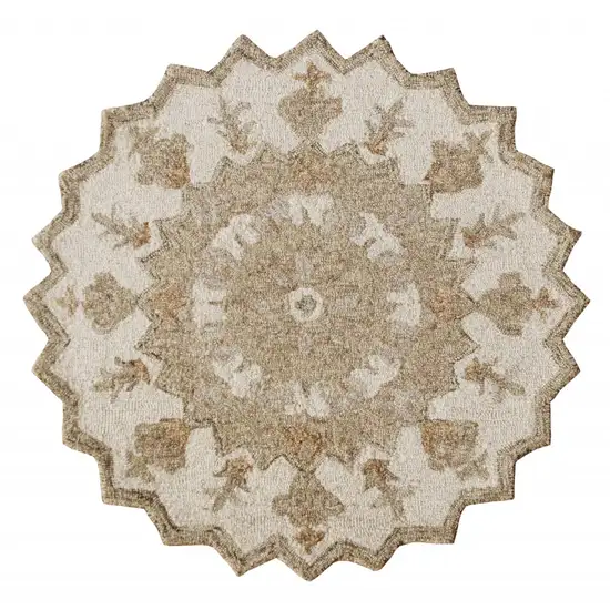 Tan Retro Modern Medallion Area Rug Photo 2