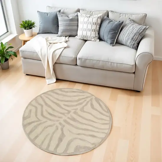 Taupe Zebra Pattern Area Rug Photo 2