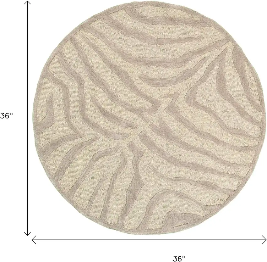 Taupe Zebra Pattern Area Rug Photo 6