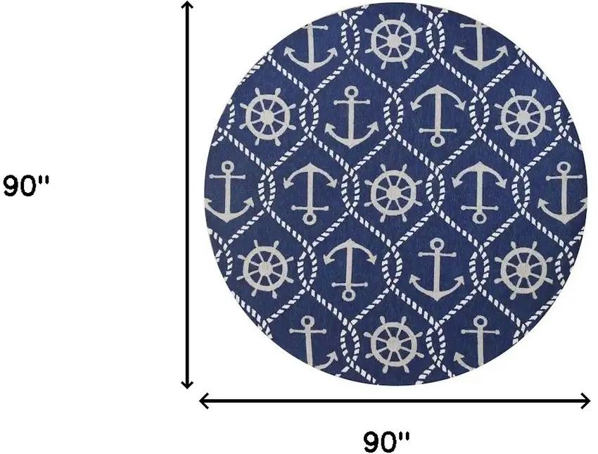 Uv Treated Polypropylene Navy Area Rug Photo 7