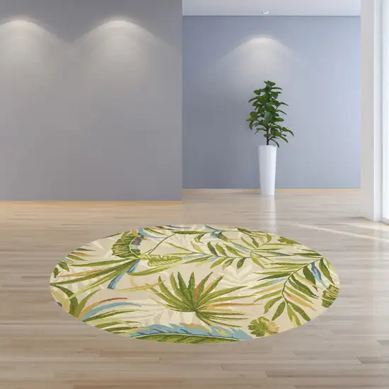 Round UV treated Polypropylene Sand Area Rug Photo 4