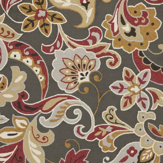 Round UV treated Polypropylene Taupe Area Rug Photo 3