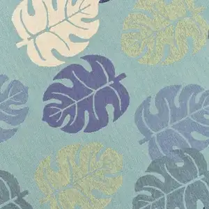 Photo of Round UV treated Polypropylene Turquoise Area Rug