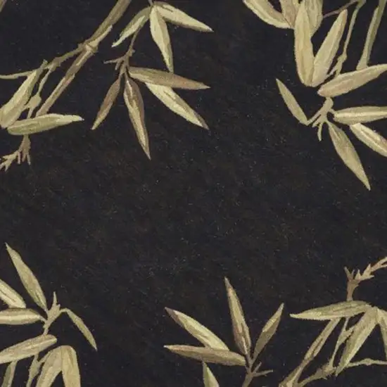 Round  Wool Black Area Rug Photo 3