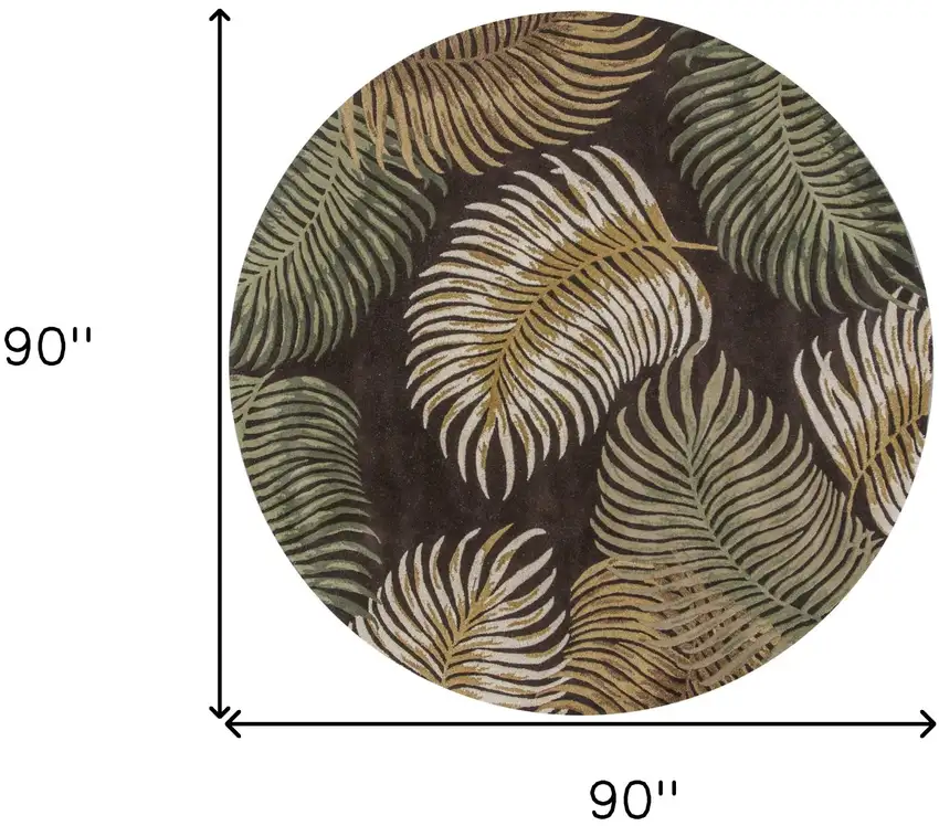 Round Wool Espresso Area Rug Photo 9