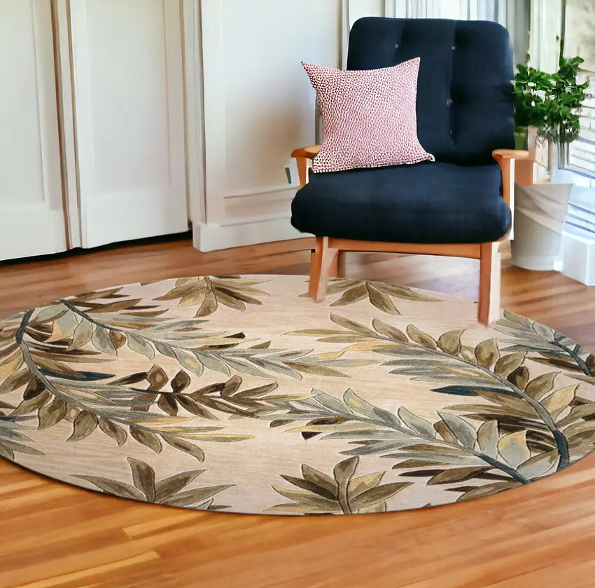 Wool Ivory  Area Rug Photo 1