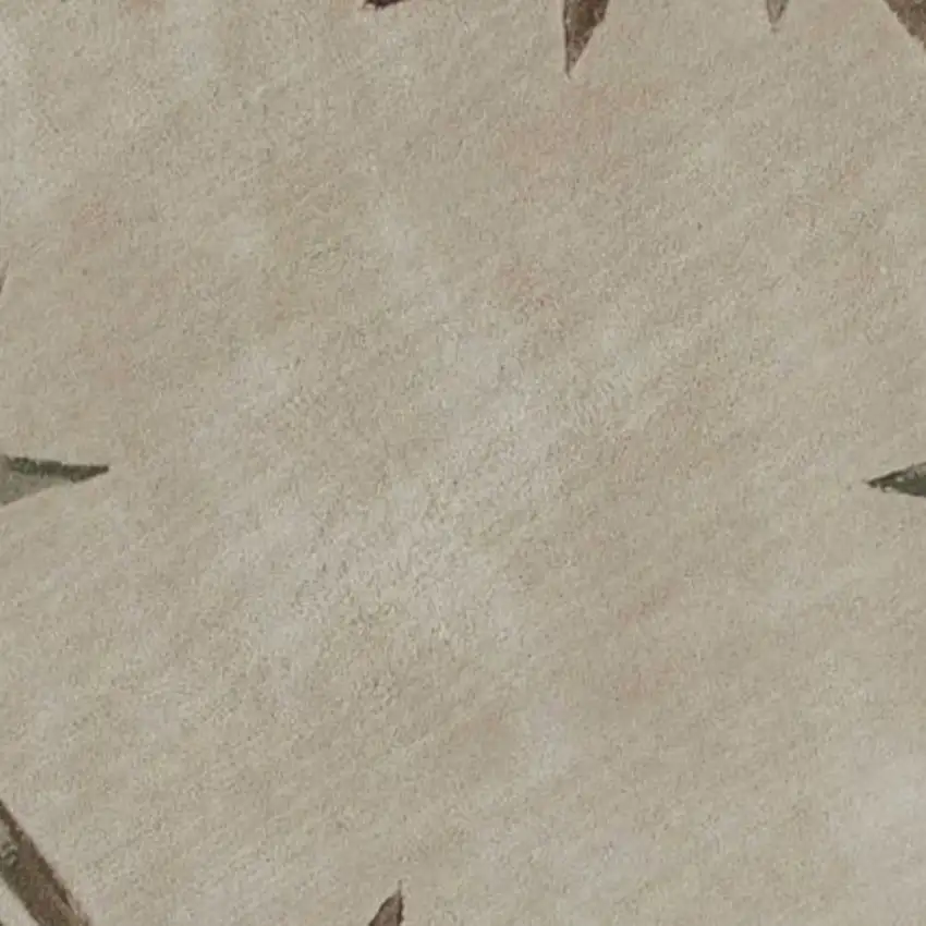 Round Wool Ivory  Area Rug Photo 2
