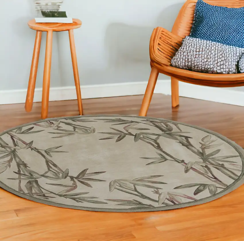 Wool Ivory  Area Rug Photo 1
