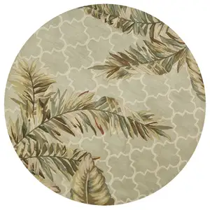 Photo of Round Wool Sage Area Rug