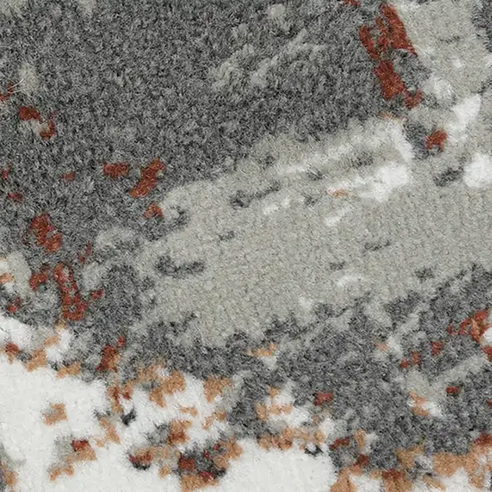 Ivory Gray and Rust Abstract Power Loom Area Rug Photo 8