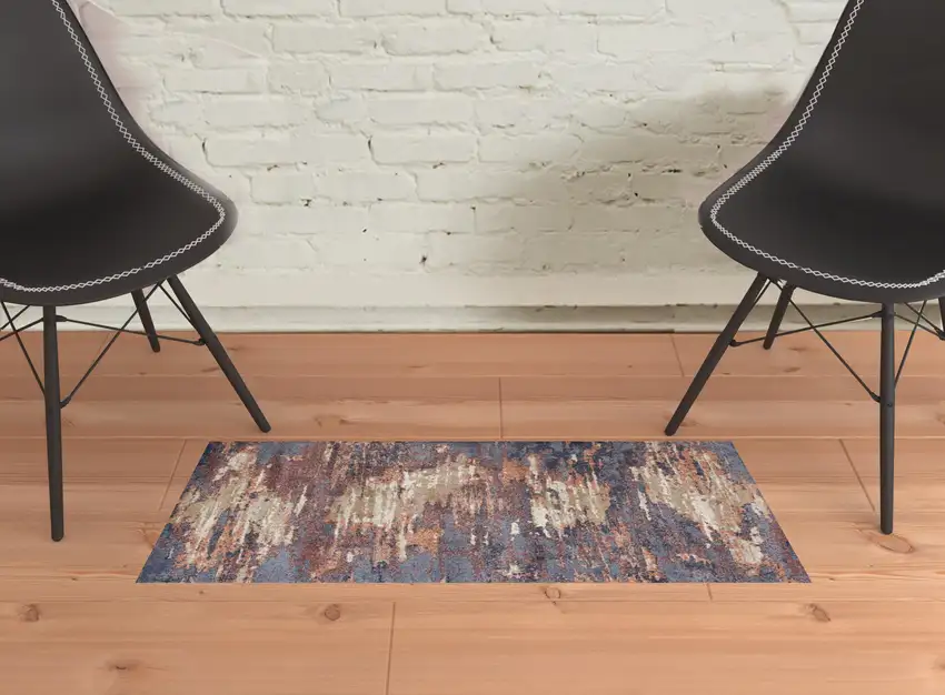 Rust Abstract Power Loom Area Rug Photo 2