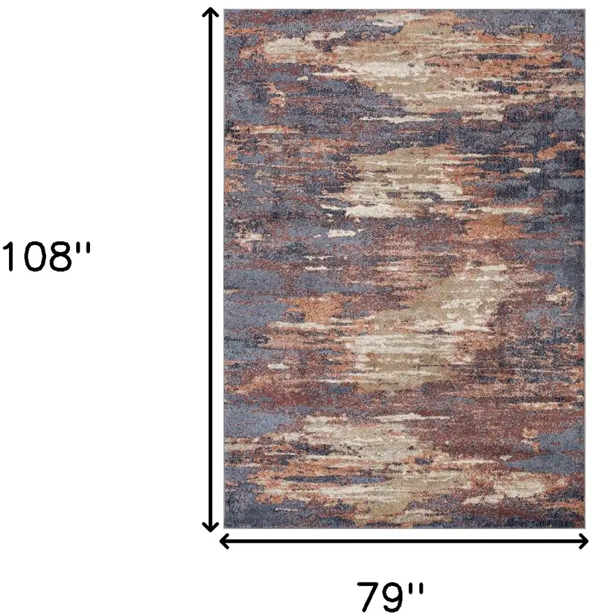 Rust Abstract Power Loom Area Rug Photo 6