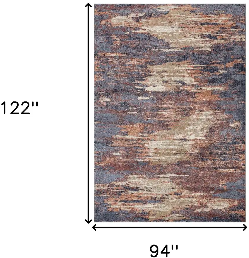 Rust Abstract Power Loom Area Rug Photo 6