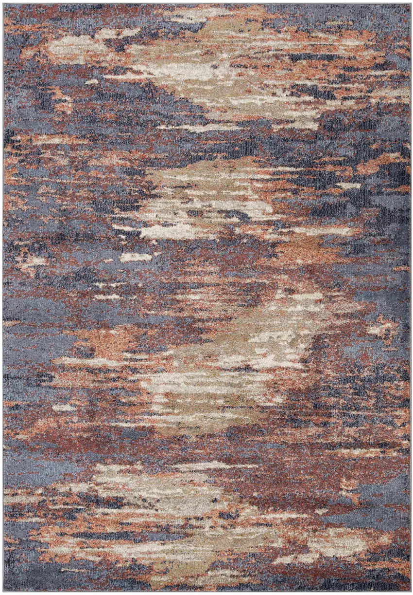 Rust Abstract Power Loom Area Rug Photo 1