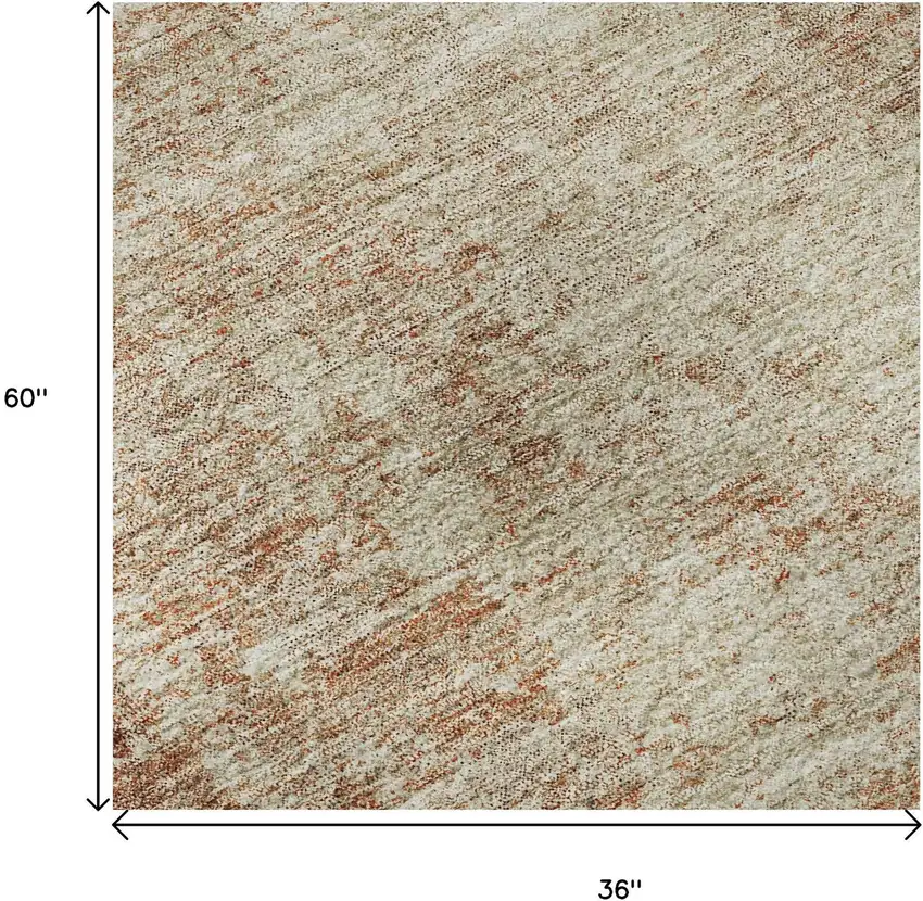 Rust And Beige Abstract Washable Area Rug With UV Protection Photo 8