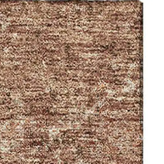 Rust And Beige Abstract Washable Area Rug With UV Protection Photo 4