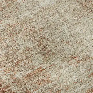 Photo of Rust And Beige Abstract Washable Area Rug With UV Protection