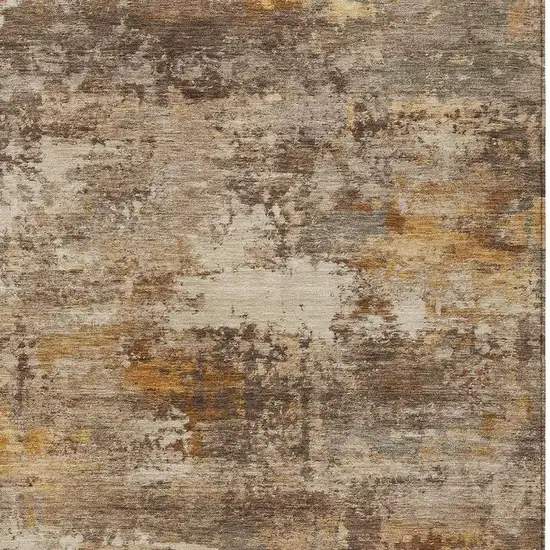Rust And Beige Abstract Washable Indoor Outdoor Area Rug Photo 2