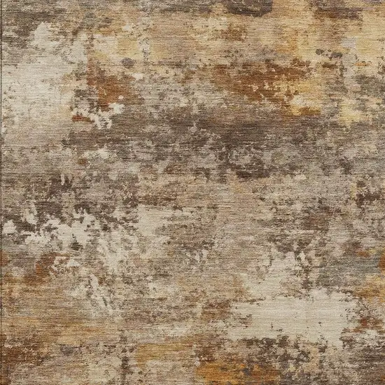 Rust And Beige Abstract Washable Indoor Outdoor Area Rug Photo 2