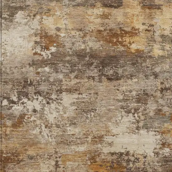 Rust And Beige Abstract Washable Indoor Outdoor Area Rug Photo 2