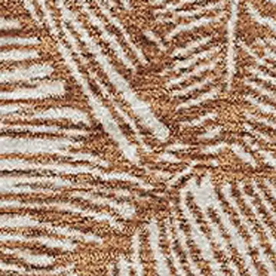 Rust And Beige Floral Washable Area Rug With UV Protection Photo 3