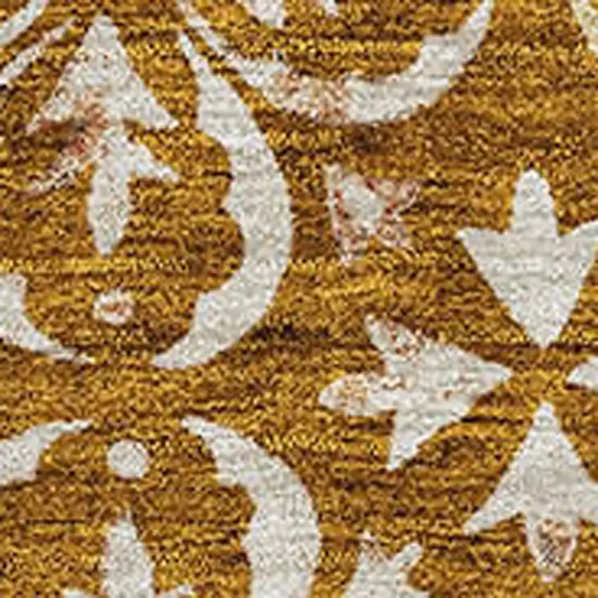 Rust And Beige Floral Washable Area Rug With UV Protection Photo 2