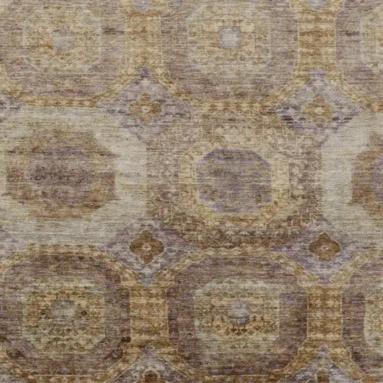 Rust And Beige Medallion Washable Indoor Outdoor Area Rug Photo 4