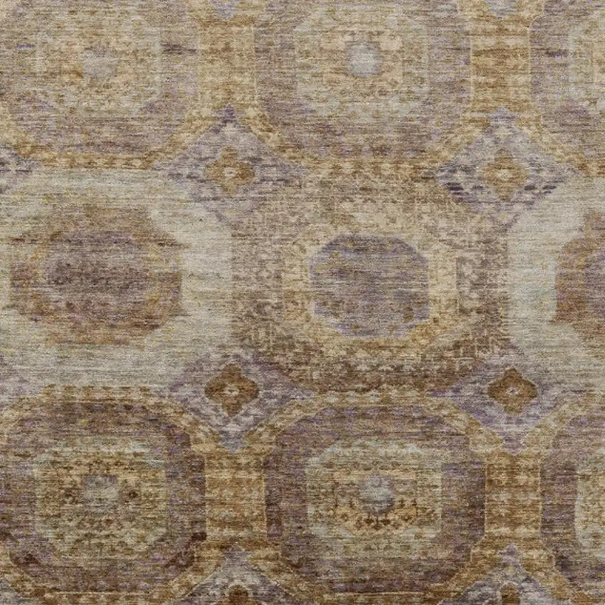 Rust And Beige Medallion Washable Indoor Outdoor Area Rug Photo 4