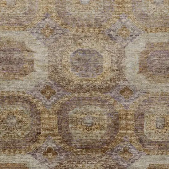 Rust And Beige Medallion Washable Indoor Outdoor Area Rug Photo 3