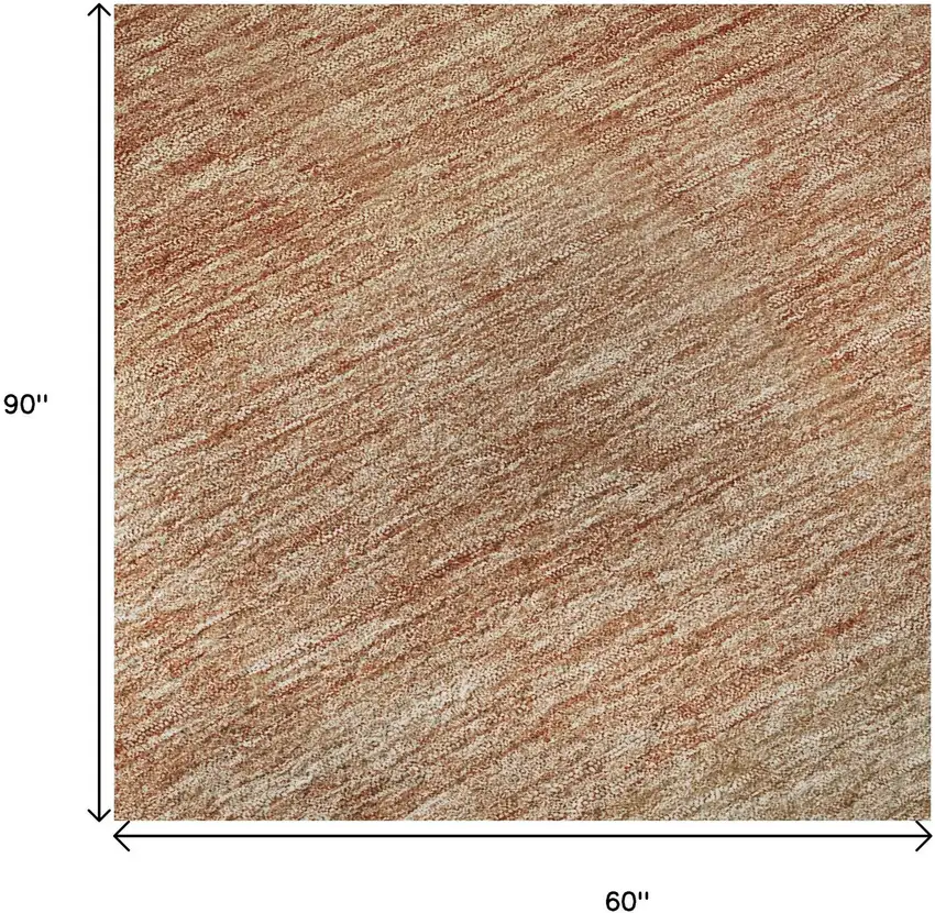 Rust And Beige Ombre Washable Area Rug With UV Protection Photo 9