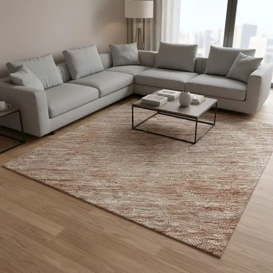 Rust And Beige Ombre Washable Area Rug With UV Protection Photo 2
