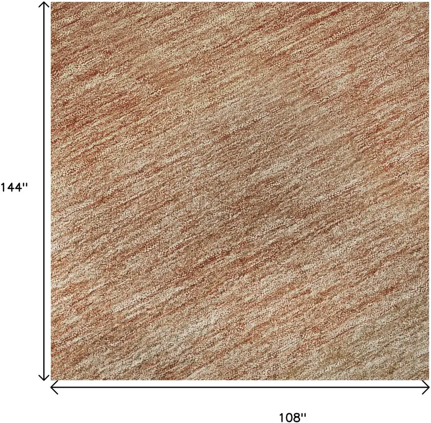 Rust And Beige Ombre Washable Area Rug With UV Protection Photo 9