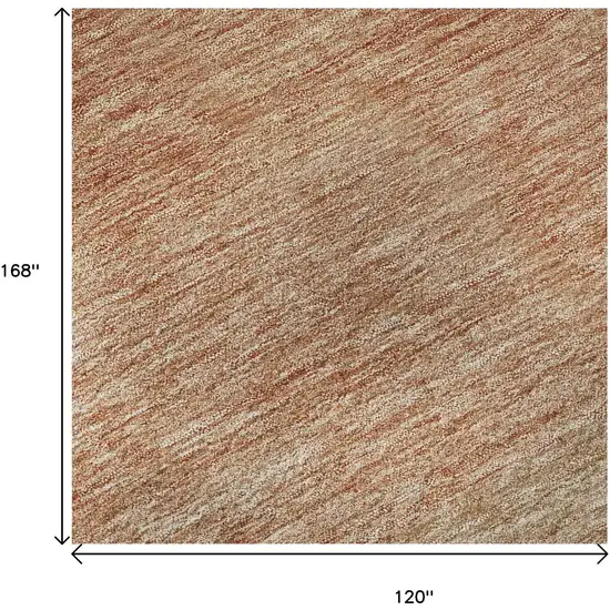 Rust And Beige Ombre Washable Area Rug With UV Protection Photo 8