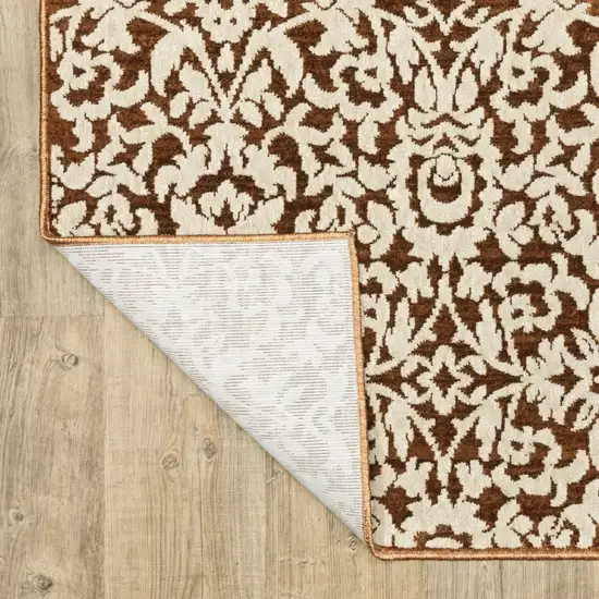 Rust And Beige Oriental Area Rug Photo 9
