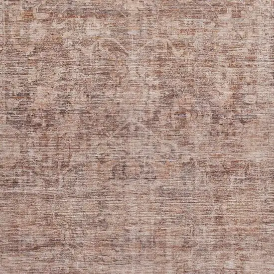 Rust And Beige Oriental Washable Area Rug With UV Protection Photo 2