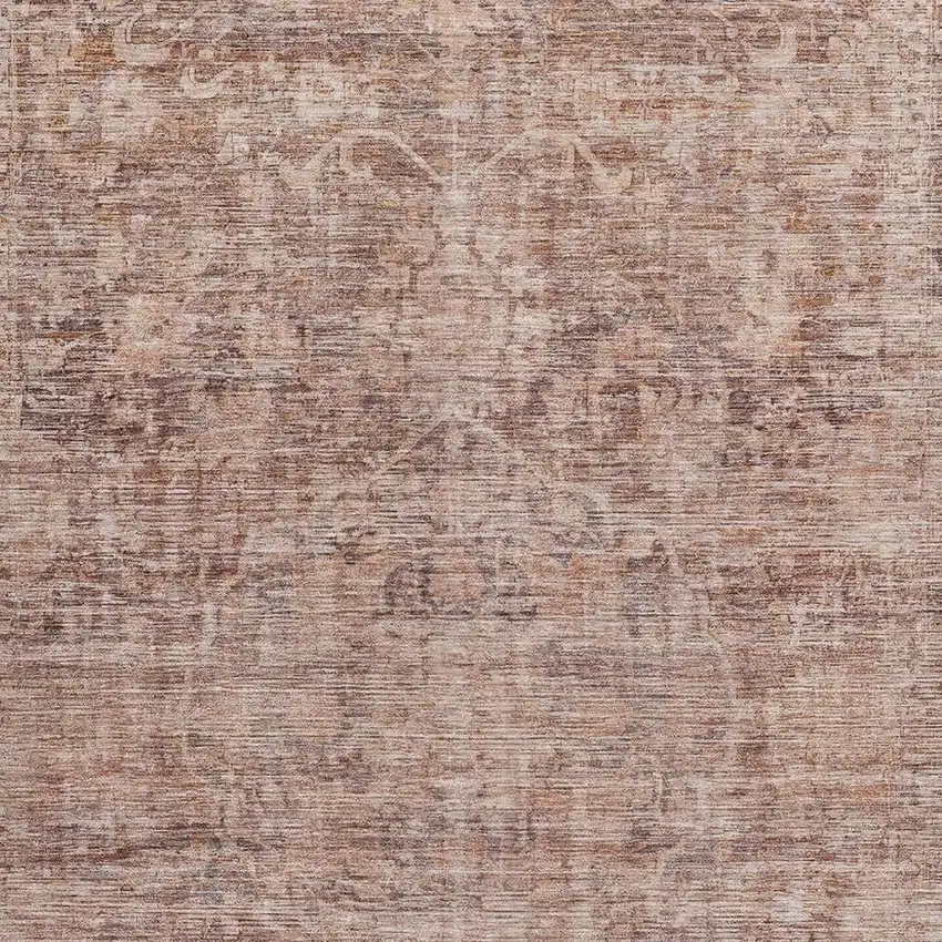 Rust And Beige Oriental Washable Area Rug With UV Protection Photo 2