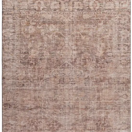 Rust And Beige Oriental Washable Area Rug With UV Protection Photo 3