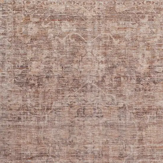 Rust And Beige Oriental Washable Area Rug With UV Protection Photo 2