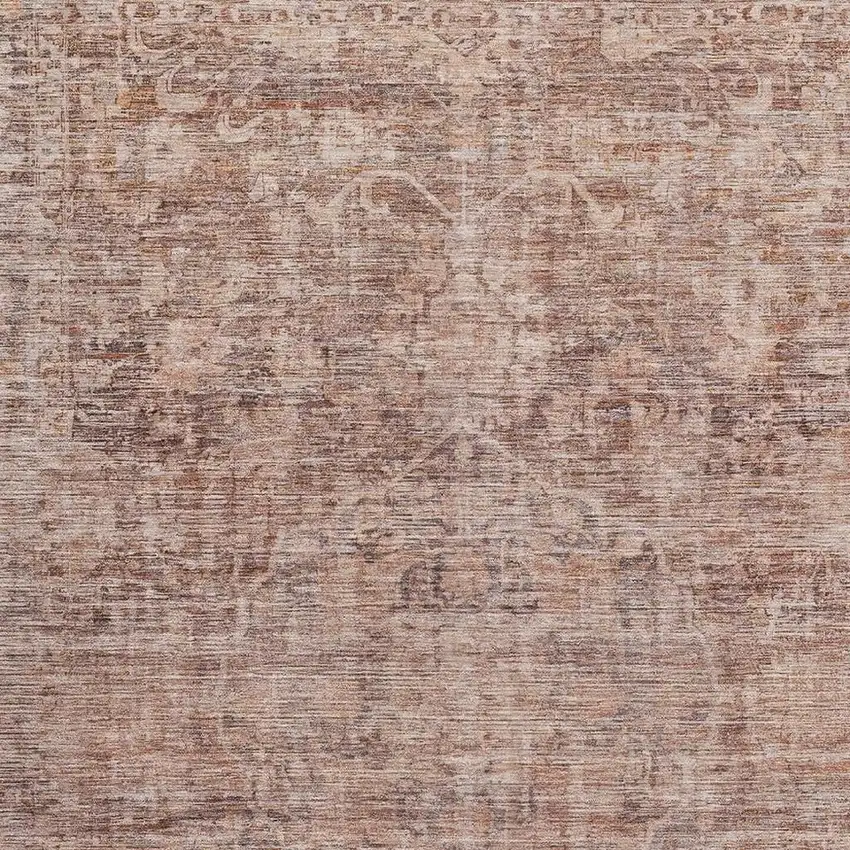 Rust And Beige Oriental Washable Area Rug With UV Protection Photo 2
