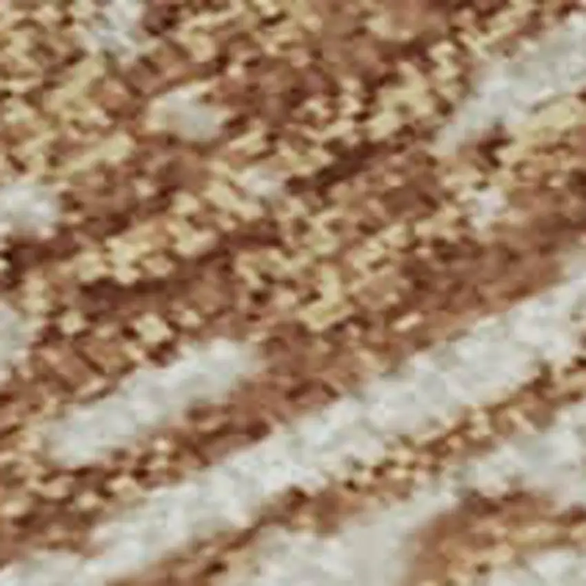 Rust And Beige Striped Washable Area Rug With UV Protection Photo 3