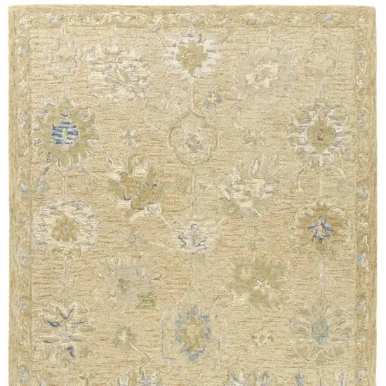 Rust And Beige Wool Medallion Hand Tufted Square Rug Photo 5