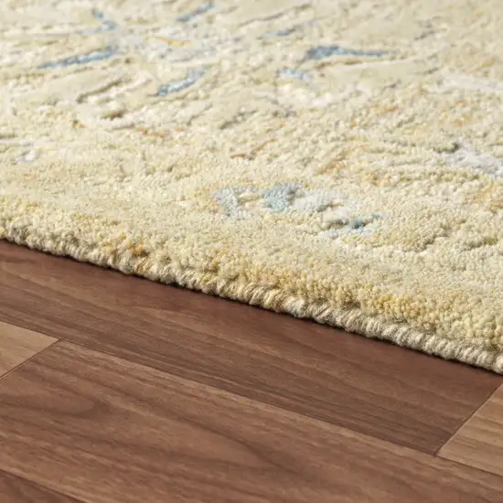 Rust And Beige Wool Medallion Hand Tufted Square Rug Photo 7