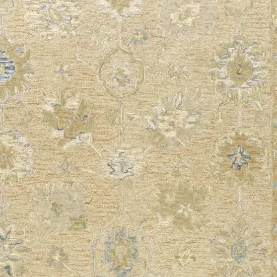 Rust And Beige Wool Medallion Hand Tufted Square Rug Photo 4